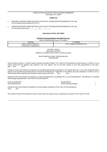 Vorschaubild Where Food Comes From 10-Q Quartalsbericht 2011 