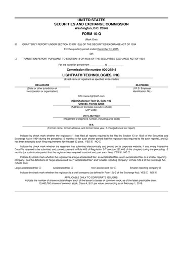 Vorschaubild LightPath Technologies 10-Q Quartalsbericht 2016 
