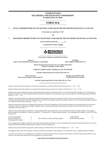 Thumbnail Richardson Electronics 10-K Annual Report 2017