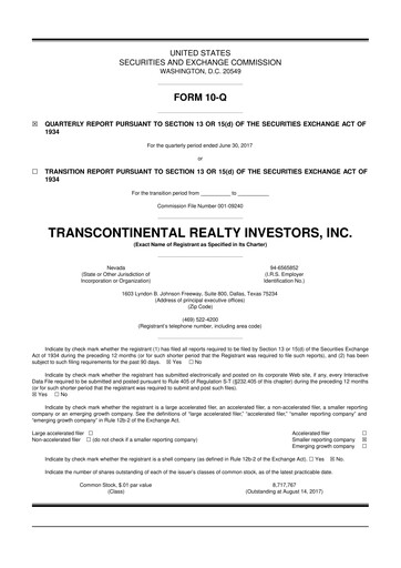 Thumbnail Transcontinental Realty Investors 10-Q Quarterly Report FY2017 