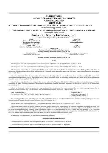 Thumbnail American Realty Investors 10-K Annual Report 2017