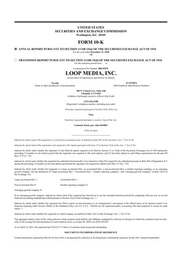 Thumbnail Loop Media 10-K Annual Report 2020