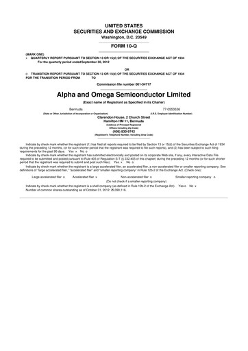 Vorschaubild Alpha & Omega Semiconductor 10-Q Quartalsbericht 2013 