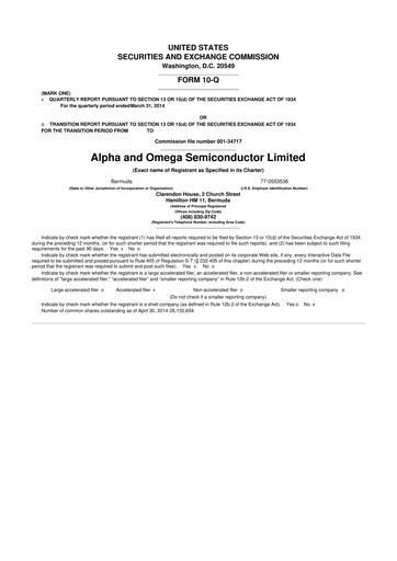 Vorschaubild Alpha & Omega Semiconductor 10-Q Quartalsbericht 2014 