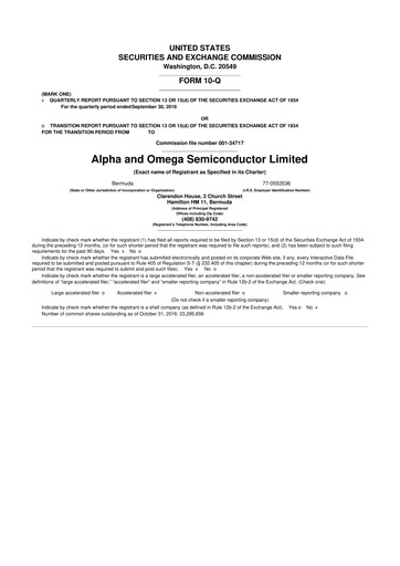 Vorschaubild Alpha & Omega Semiconductor 10-Q Quartalsbericht 2017 