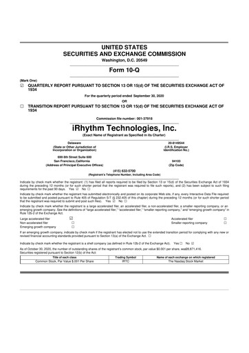 Thumbnail iRhythm 10-Q Quarterly Report FY2020 