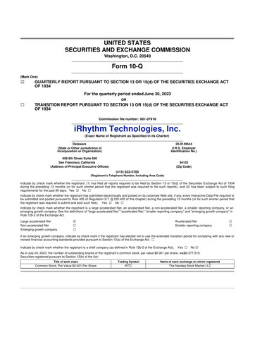 Thumbnail iRhythm 10-Q Quarterly Report FY2023 