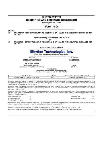 Thumbnail iRhythm 10-Q Quarterly Report FY2024 
