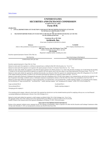 Thumbnail Archrock 10-K Annual Report 2018