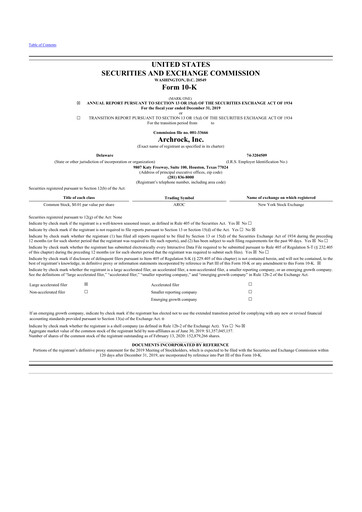 Thumbnail Archrock 10-K Annual Report 2019