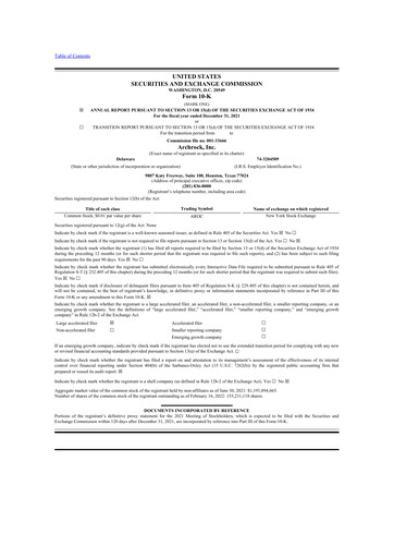 Thumbnail Archrock 10-K Annual Report 2021