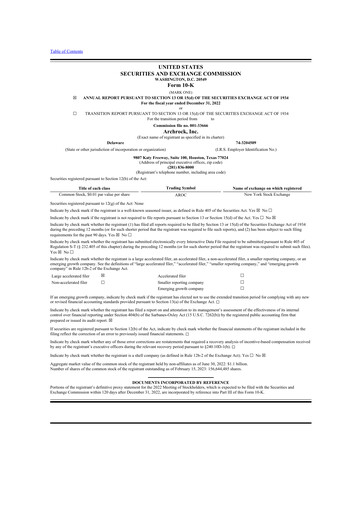 Thumbnail Archrock 10-K Annual Report 2022