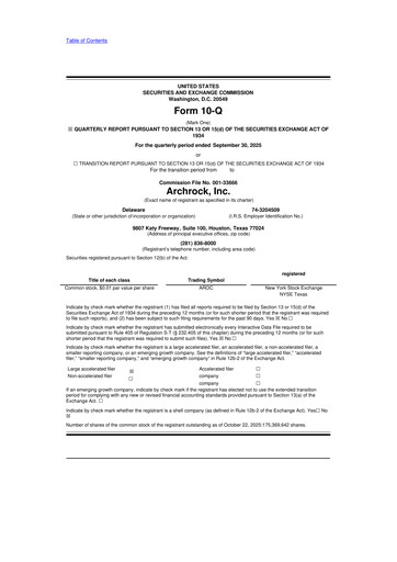 Miniature Archrock 10-Q Rapport trimestriel 2025 