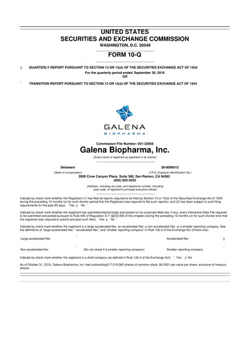 Thumbnail SELLAS Life Sciences 10-Q Quarterly Report FY2016 