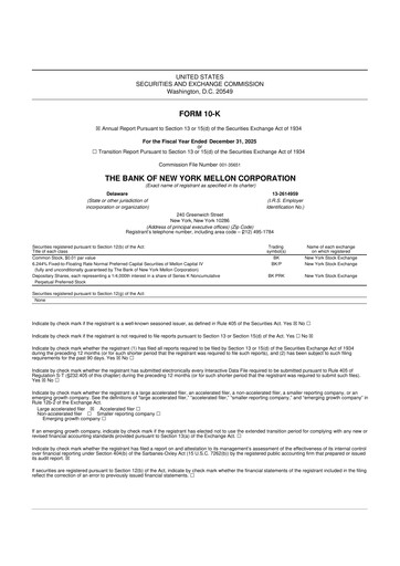 Thumbnail BNY Mellon (Bank of New York Mellon) 10-K Annual Report 2025