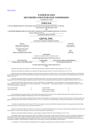 Thumbnail Gevo 10-K Annual Report 2022