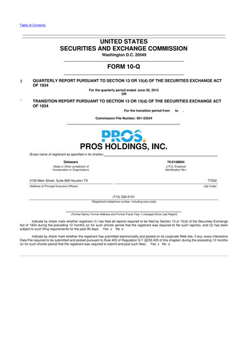 Thumbnail PROS Holdings, Inc.
 10-Q Quarterly Report FY2015 