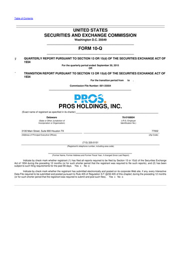 Thumbnail PROS Holdings, Inc.
 10-Q Quarterly Report FY2015 