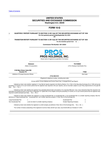 Thumbnail PROS Holdings, Inc.
 10-Q Quarterly Report FY2016 