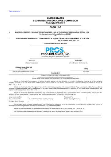Thumbnail PROS Holdings, Inc.
 10-Q Quarterly Report FY2017 