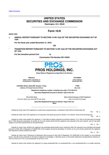 Thumbnail PROS Holdings, Inc.
 10-K Annual Report 2018
