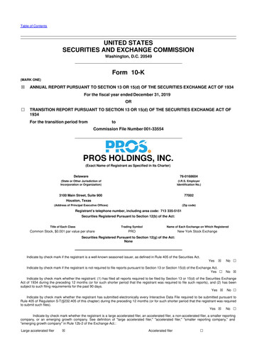 Thumbnail PROS Holdings, Inc.
 10-K Annual Report 2019