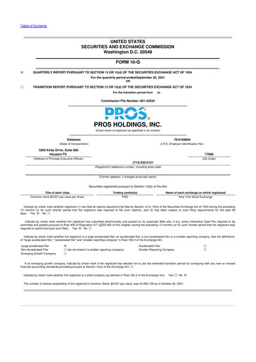 Thumbnail PROS Holdings, Inc.
 10-Q Quarterly Report FY2021 