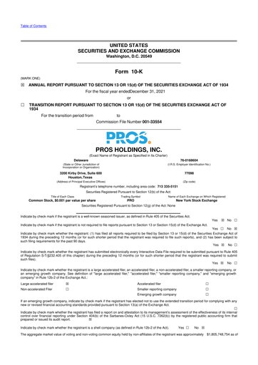 Thumbnail PROS Holdings, Inc.
 10-K Annual Report 2021