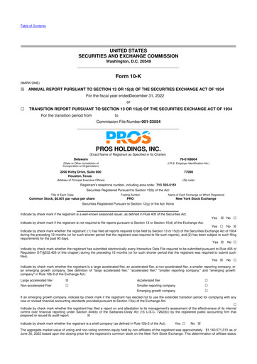 Thumbnail PROS Holdings, Inc.
 10-K Annual Report 2022