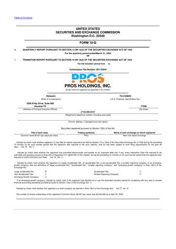 Thumbnail PROS Holdings, Inc.
 10-Q Quarterly Report FY2023 