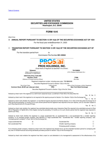 Thumbnail PROS Holdings, Inc.
 10-K Annual Report 2023