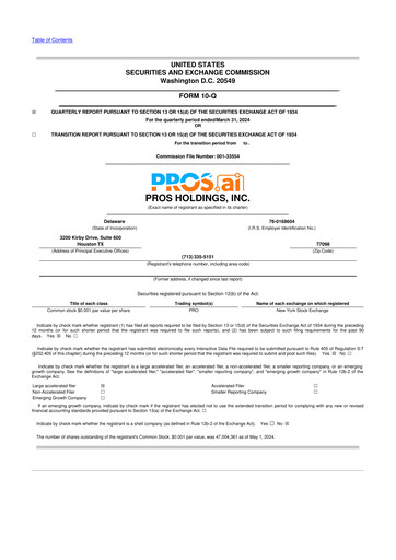Thumbnail PROS Holdings, Inc.
 10-Q Quarterly Report FY2024 