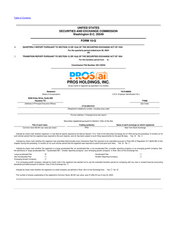 Thumbnail PROS Holdings, Inc.
 10-Q Quarterly Report FY2024 