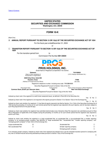 Thumbnail PROS Holdings, Inc.
 10-K Annual Report 2024