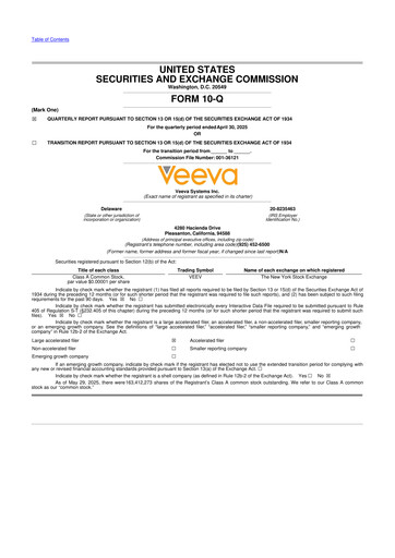 Thumbnail Veeva Systems 10-Q Quarterly Report FY2026 
