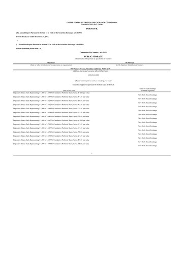 Thumbnail Public Storage 10-K Annual Report 2011
