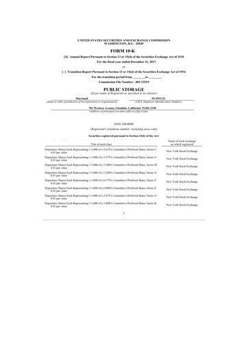 Thumbnail Public Storage 10-K Annual Report 2017