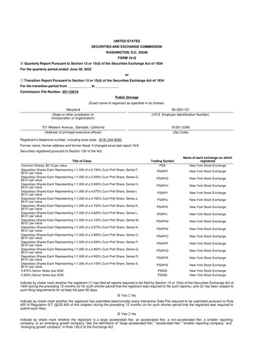 Miniature Public Storage 10-Q Rapport trimestriel 2022 