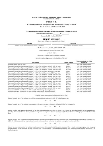 Thumbnail Public Storage 10-K Annual Report 2023