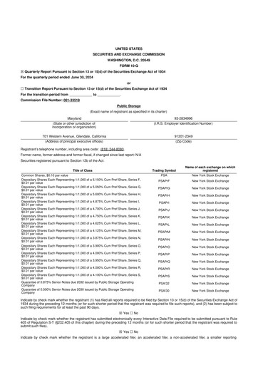 Miniature Public Storage 10-Q Rapport trimestriel 2024 