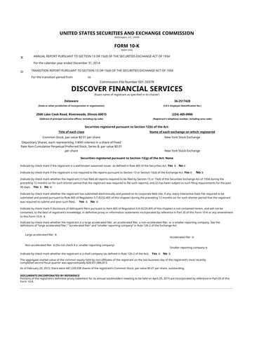 Thumbnail Discover Financial Services 10-K Annual Report 2014