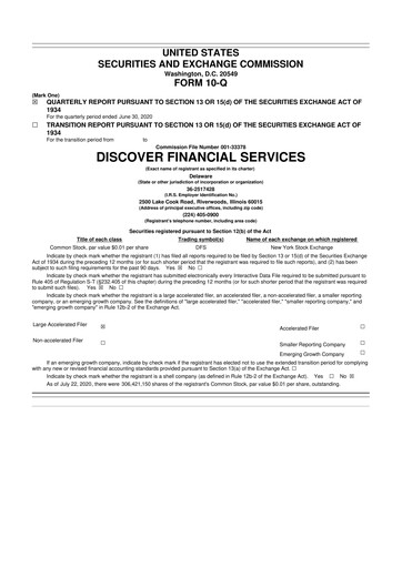 Thumbnail Discover Financial Services 10-Q Quarterly Report FY2020 