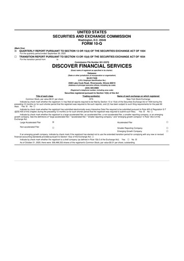 Thumbnail Discover Financial Services 10-Q Quarterly Report FY2020 