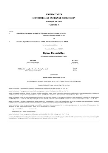 Thumbnail Tiptree 10-K Annual Report 2013