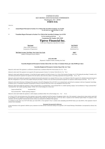 Thumbnail Tiptree 10-K Annual Report 2015