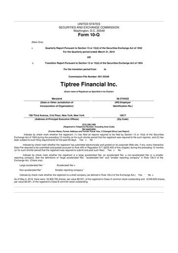 Thumbnail Tiptree 10-Q Quarterly Report FY2016 