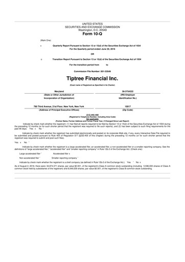 Thumbnail Tiptree 10-Q Quarterly Report FY2016 