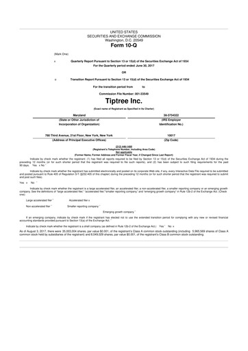 Thumbnail Tiptree 10-Q Quarterly Report FY2017 