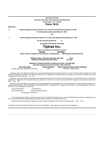 Thumbnail Tiptree 10-Q Quarterly Report FY2021 