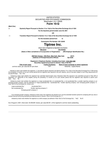 Thumbnail Tiptree 10-Q Quarterly Report FY2021 